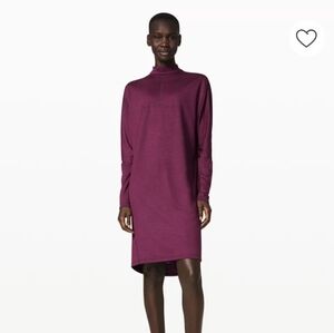 Lululemon Lab Vindur Dress Wool Blend Heathered Maroon Size Large